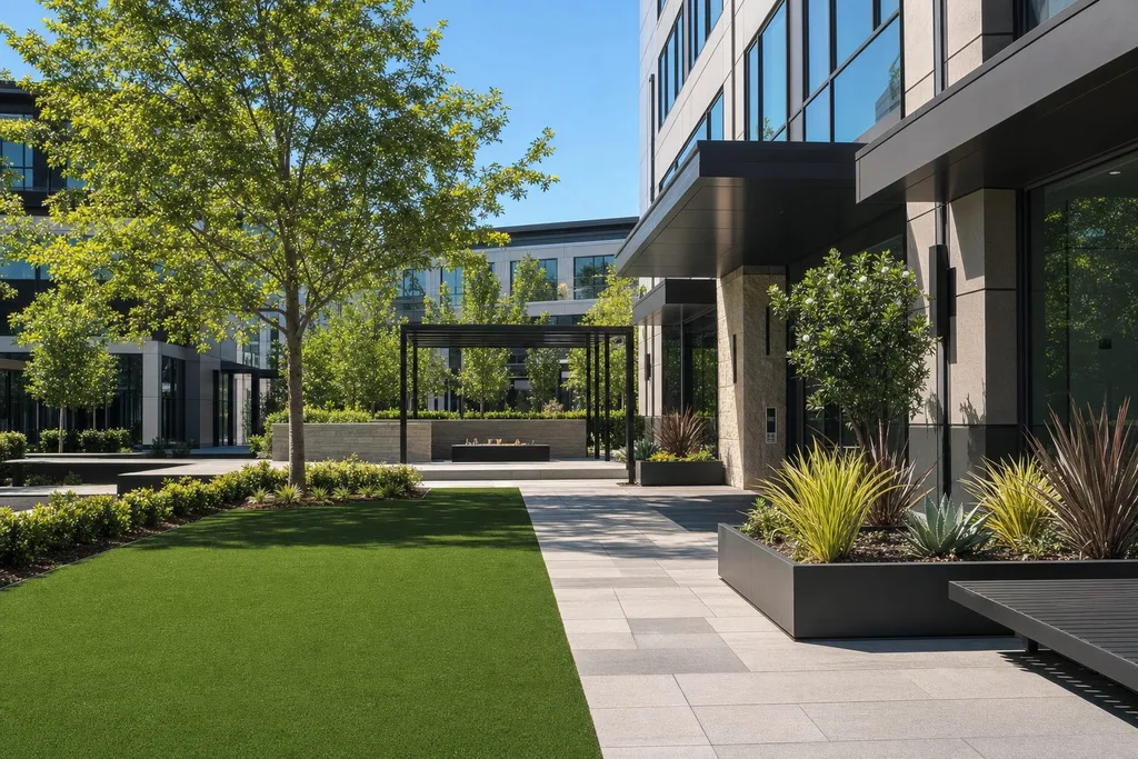 Commercial entrance artificial turf inspiration for Tulsa businesses